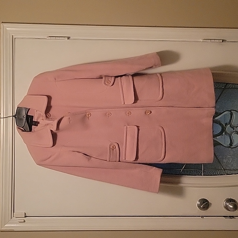 Moda International Pink Wool Coat, size 8